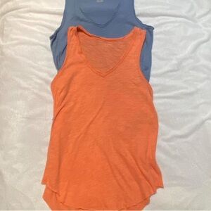 American Eagle Outfitters Blue and Orange Tank Tops